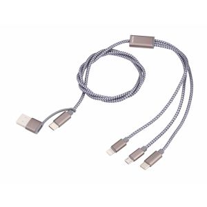 Smart Multi-option Laddningskabel 3 i 1, USB/USB-C – MicroUSB/Lightning 1m